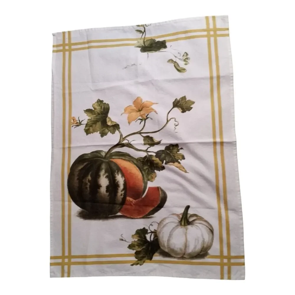 Williams Sonoma Harvest Pumpkin Fall Autumn Tea Dish Towel Cotton